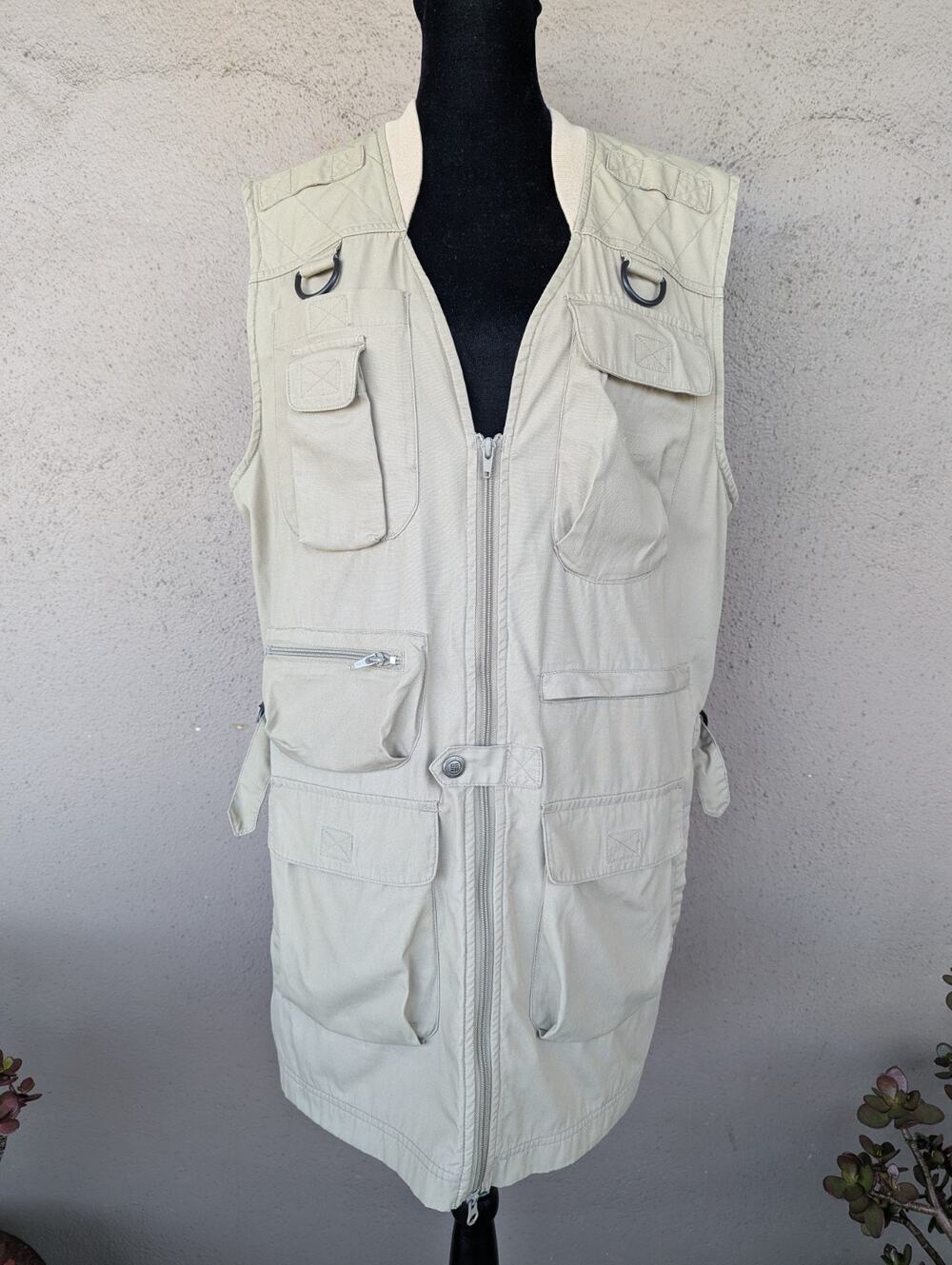 💜Vintage Columbia 1990s Khaki 14-Pocket Utility Fishing Vest